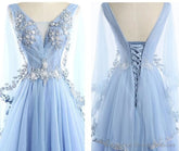 Beautiful Tulle Light Blue Floor Length Prom Dress, New Party Dress